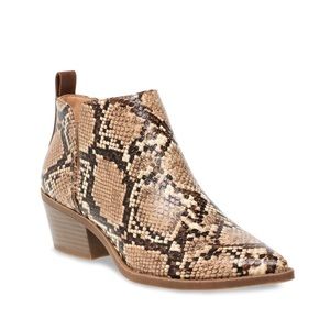 New Women Faux Snakeskin Western Bootie Size 7.5